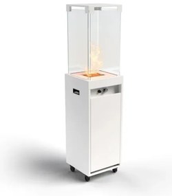 Șemineu de exterior pe gaz Planika Faro GAS 142x36 cm 8kW alb + capac de protecție