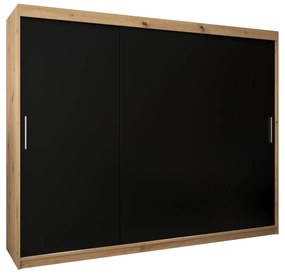Dulap de haine 250 cm Toki (stejar artisan + negru mat). 1064868