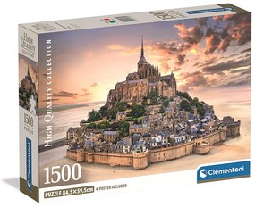 Orașe Mont-Saint Michel Puzzle 1500 de piese Franța Clementoni