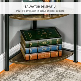 HOMCOM Rafturi de Depozitare cu 6 Niveluri pentru Sufragerie, Dormitor, Bucătărie, 34x34x166 cm, Maro | Aosom Romania