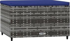 vidaXL Taburet de grădină cu pernă, gri, poliratan