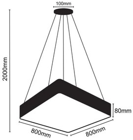 Lustră LED pe cablu LED/110W/230V 4000K 80x80 cm