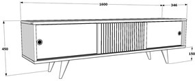 Dulap TV Ecranissa (antracit + Stejar). 1107289