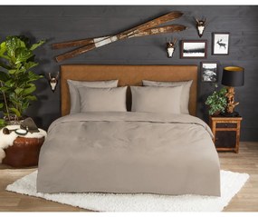 Lenjerie de pat maro din flanelă pentru pat dublu/extinsă 200x220 cm – Good Morning