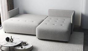 Colțar extensibil dumonde cu ladă de depozitare si sezut confortabil din spuma high-density, Malta Euphoria Dove 235x185 cm