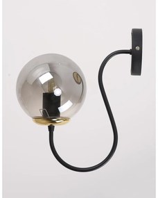 Aplică de perete neagră/gri ø 15 cm Oslo – Squid Lighting