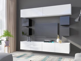 Mobilier living Calabria C16 (Negru + Alb) (fără iluminat). 1051659