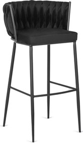 JAKS Scaun de bar Flores velvet negru