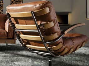 Fotoliu pivotant design LUX Dark Brown Leather