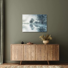 Tablou pe sticlă cu natura iarna (70x50 cm)