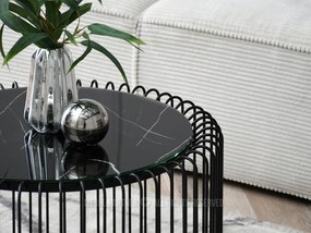 Măsuță de cafea Nils M (marmură neagră + negru). 1111660
