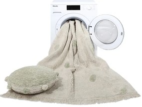 Covor pentru copii kaki/crem lavabil/țesut manual din bumbac 120x160 cm Hippy Dots Olive – Lorena Canals