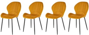 Set 4 scaune K538 velvet mustariu