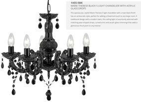 Candelabru stil clasic Marie Therese 5L negru 1455-5BK SRT