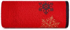 Prosop de Crăciun din bumbac roșu cu fulgi Šírka: 50 cm | Dĺžka: 90 cm