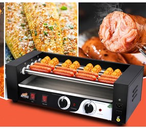 Aparat de prajit-incalzit crenvursti cu role pentru preparare HOT DOG