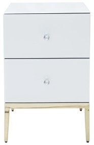 Noptiera Milan alb/silver – H78 cm
