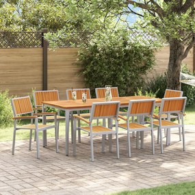 vidaXL Set de dining pentru grădină , 9 piese, din lemn solid de acacia și metal