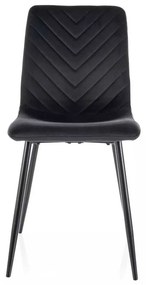 Scaun de bucătărie Freville Velvet, negru