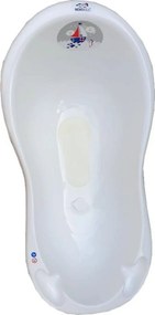 Cadita ergonomica pentru bebelusi si copii NOVOKIDS™ Sea Ocean , baita bebe, dimensiuni 100X50X25, suport anti alunecare, supapa scurgere, Alb