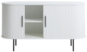 Comodă albă cu ușă glisantă 140x76x45 cm Nola – Unique Furniture