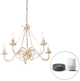 Candelabru inteligent alb cu 5 lumini, inclusiv Wifi B35 - Giuseppe