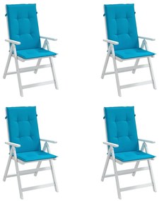 Perne scaun de gradina, 4 buc, albastru, 120x50x3 cm 4, Albastru, 120 x 50 x 3 cm