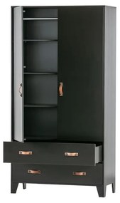 Șifonier din lemn de pin WOOOD Dian, negru