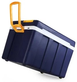 Frigider portabil cu roți 50 l, 60W/230/12V, albastru/galben