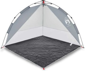 vidaXL Cort de plajă, gri, impermeabil, setare rapidă