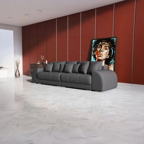 Canapea extensibilă dumonde cu 2 lăzi de depozitare si sezut confortabil din spuma high-density, Verona Enjoy Graphite 310x100 cm