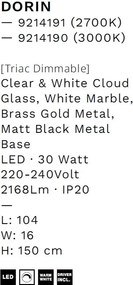 Lustra decorativa liniara cu 5 pendule LED 2700K DORIN