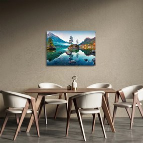 Tablou pe sticlă - Lacul Hintersee, Alpii Bavarezi, Austria (70x50 cm)