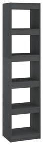 808150 vidaXL Bibliotecă/Separator cameră, gri, 40x30x167,5 cm lemn masiv pin