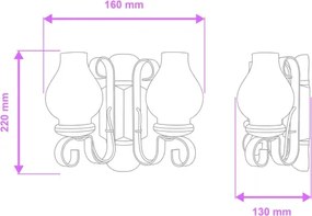 Aplică Brilagi RUSTIC 2xE14/40W/230V fag/nuc
