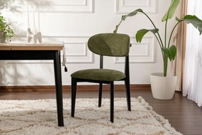Set de scaune de sufragerie Lionte Green andBlack, 2 bucăți