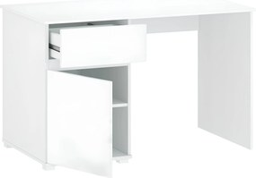 Birou PC 1D1S / 120, alb lucios, LINDY