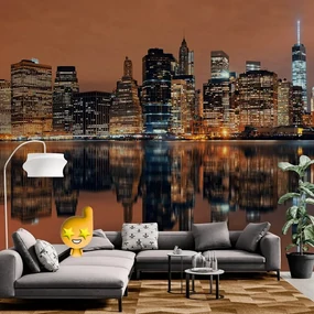 Fototapet reflexie a Manhattanului în apă