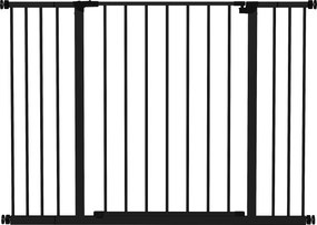 PawHut Poartă pentru Câine Extensibilă cu Deschidere Amplă, Poartă de Siguranță din Oțel și Plastic, 76-107x76 cm, Negru | Aosom Romania