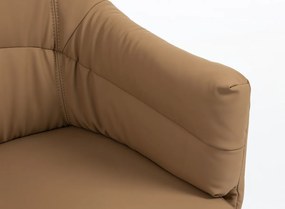 HR840N Scaun Caramel Piele Ecologica Premium Soft cu Bază Aurie
