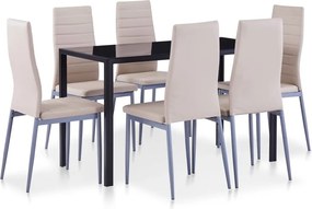 vidaXL Set mobilier de bucătărie, 7 piese, cappuccino