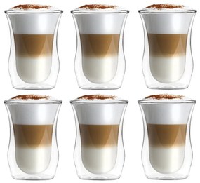 Căni 6 buc. cu perete dublu din sticlă 250 ml – Vialli Design