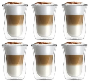Căni 6 buc. cu perete dublu din sticlă 250 ml – Vialli Design