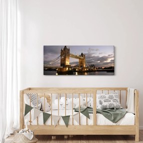 Tablou - Tower Bridge la noapte (120x50 cm)
