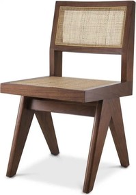 Scaun design clasic din lemn si rattan Niclas, maro 114507 HZ