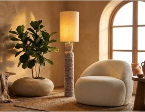 Lampadar negru/crem cu abajur textil (înălțime 145 cm) Nairobi – Mauro Ferretti