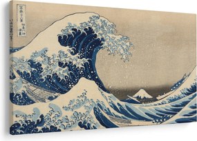 Tablou - Katsushika Hokusai, Under the Wave off Kanagawa, reproducere (90x60 cm)