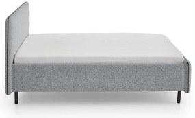 Pat matrimonial gri deschis tapițat fără somieră 160x200 cm Primo – Meise Möbel