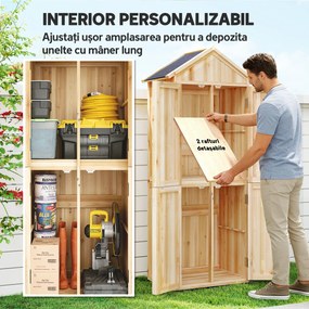 Outsunny Dulap de Exterior pentru Unelte cu Rafturi Detașabile | Aosom Romania