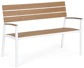 Bancă din aluminiu, alb, 123x59x86 cm, Isak Yes